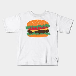 Burger Hand Cut Paper Cheeseburger Lettuce Tomato Sesame Seeds Kids T-Shirt